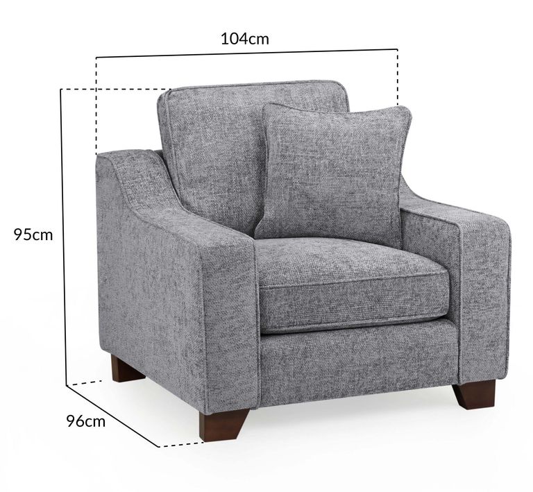 Nebraska Armchair - Slate Grey Fabric