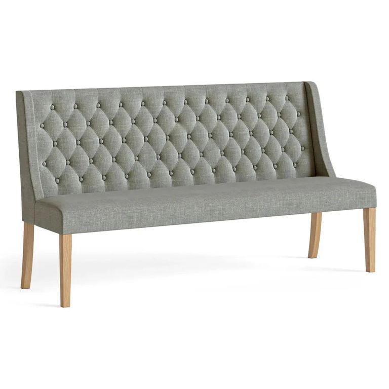 Normandy Sofa - Grey Fabric Button Back