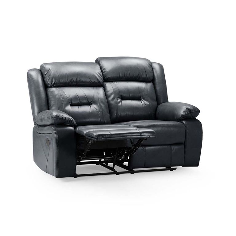Novie Sofa - Black Faux Leather - 2 Seater