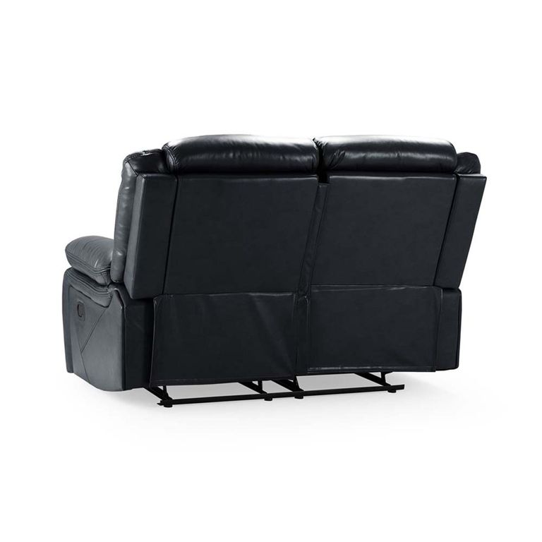 Novie Sofa - Black Faux Leather - 2 Seater