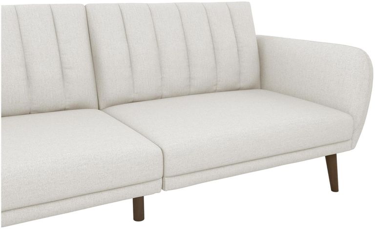 Nowata Brittany Light Grey Linen Futon Sofa Bed - 2115429NUK