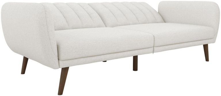 Nowata Brittany Light Grey Linen Futon Sofa Bed - 2115429NUK