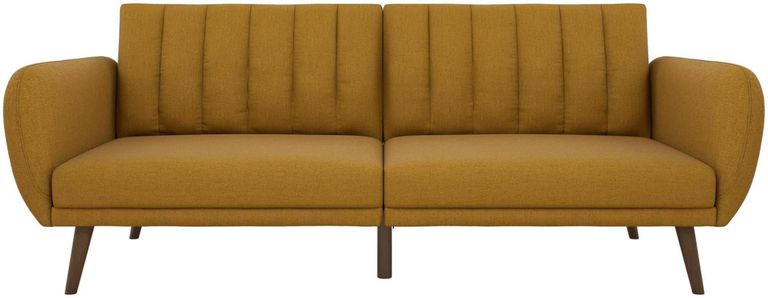 Nowata Brittany Mustard Linen Futon Sofa Bed - 2115929NUK