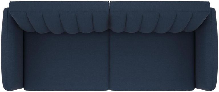 Nowata Brittany Navy Linen Futon Sofa Bed - 2115629NUK