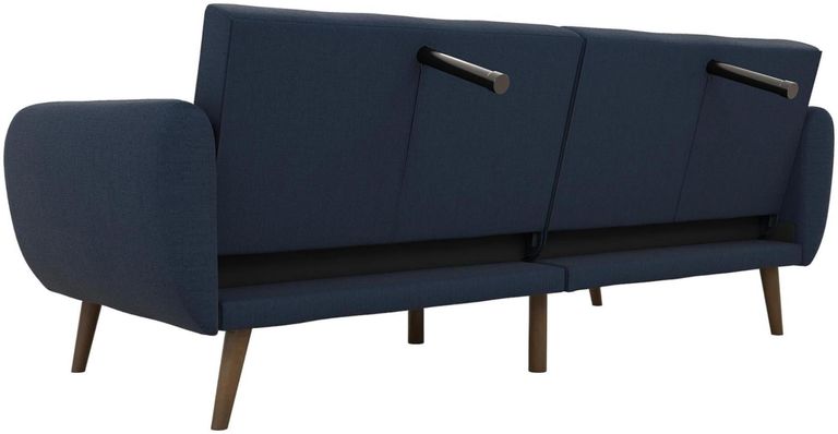 Nowata Brittany Navy Linen Futon Sofa Bed - 2115629NUK