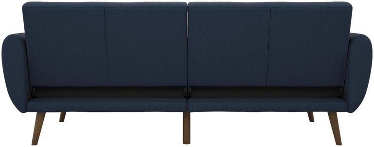 Nowata Brittany Navy Linen Futon Sofa Bed - 2115629NUK