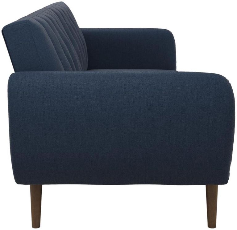 Nowata Brittany Navy Linen Futon Sofa Bed - 2115629NUK