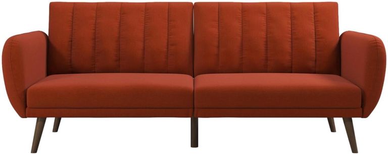 Nowata Brittany Orange Linen Futon Sofa Bed - 2115529NUK