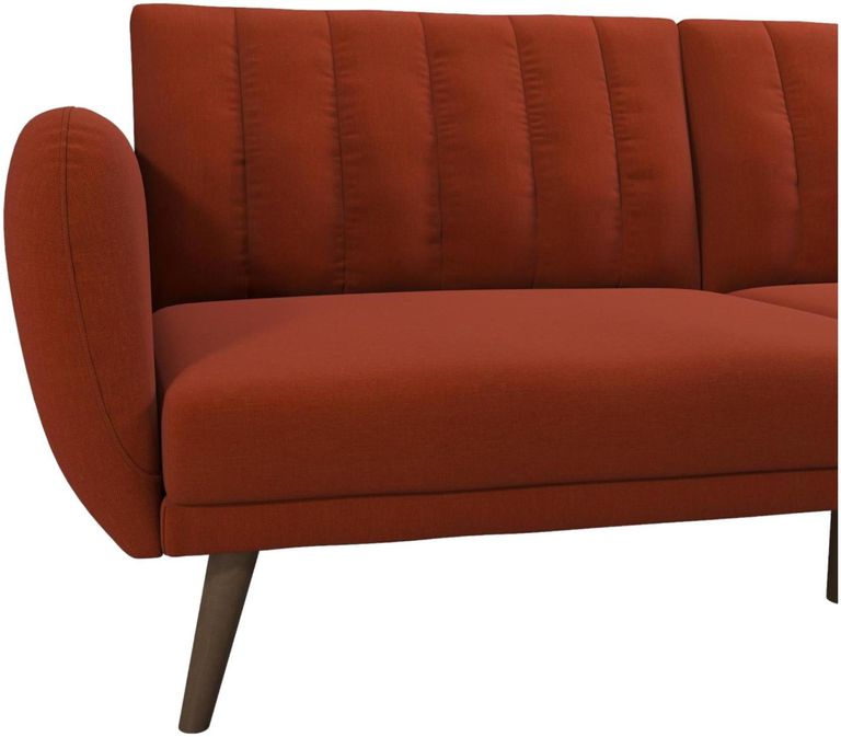 Nowata Brittany Orange Linen Futon Sofa Bed - 2115529NUK