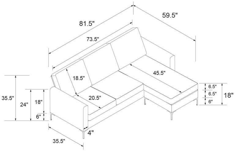 Nowata Chapman Blue Velvet Sectional Sofa - DA037SEC-BLUK