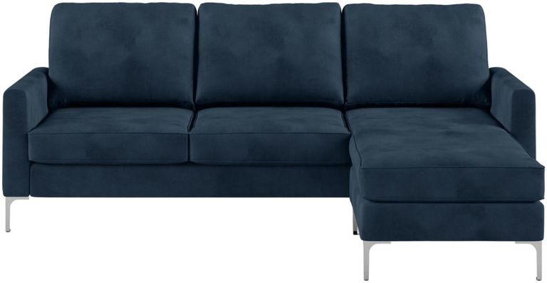 Nowata Chapman Blue Velvet Sectional Sofa - DA037SEC-BLUK