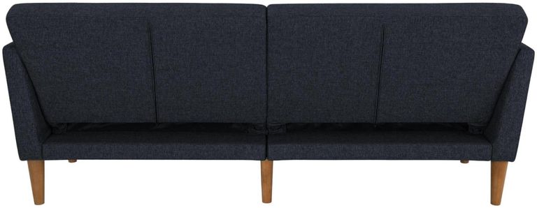Nowata Regal Blue Linen Futon Sofa Bed - 2180629NUK