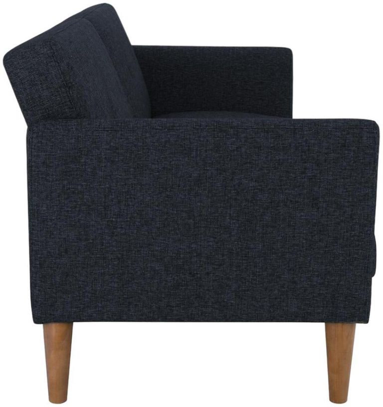 Nowata Regal Blue Linen Futon Sofa Bed - 2180629NUK