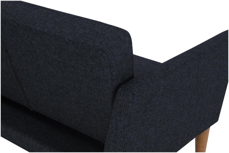Nowata Regal Blue Linen Futon Sofa Bed - 2180629NUK