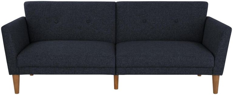 Nowata Regal Blue Linen Futon Sofa Bed - 2180629NUK