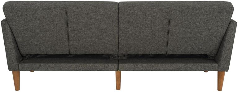 Nowata Regal Grey Linen Futon Sofa Bed - 2180429NUK