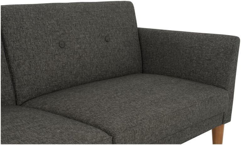 Nowata Regal Grey Linen Futon Sofa Bed - 2180429NUK