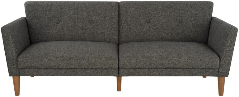Nowata Regal Grey Linen Futon Sofa Bed - 2180429NUK