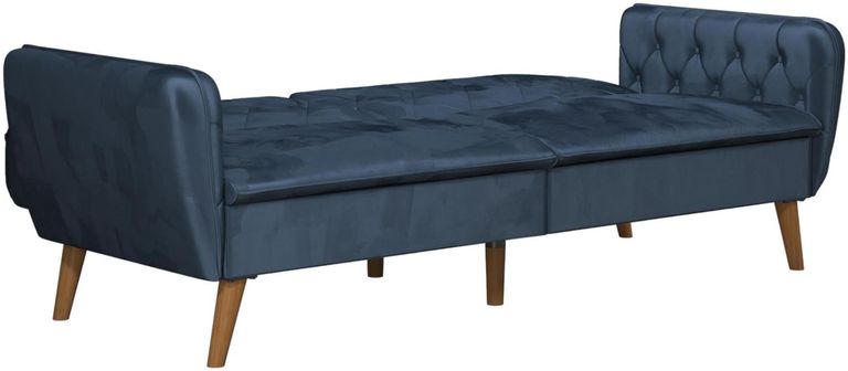 Nowata Tallulah Blue Velvet Futon Sofa Bed - 2144679NUK