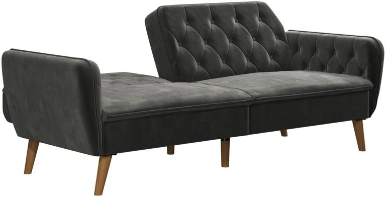 Nowata Tallulah Grey Velvet Futon Sofa Bed - 2144479NUK