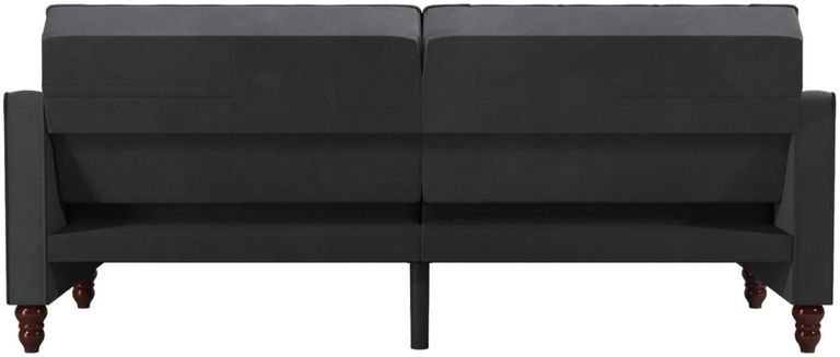 Nowata Vintage Grey Velvet Tufted Futon Sofa Bed - 2238479NUK