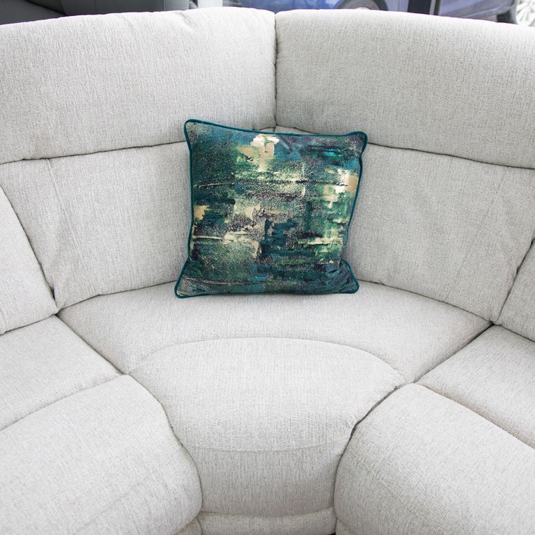 Owen Electric Recliner Corner Sofa - Cream Fabric - Console