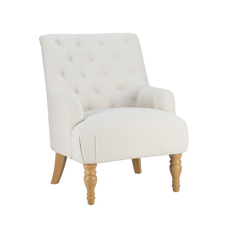 Padstow Highback Armchair - White Fabric