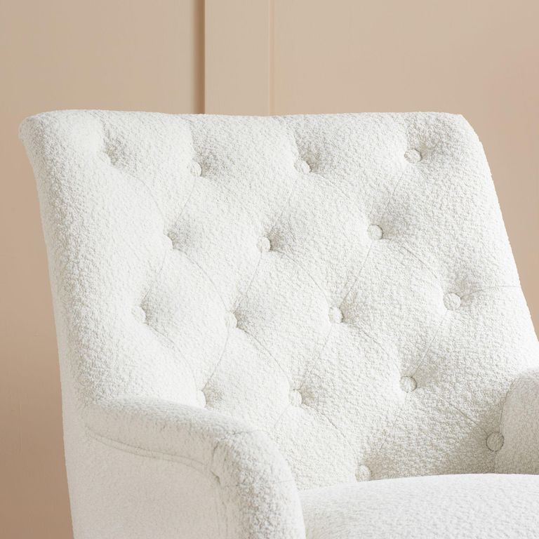 Padstow Highback Armchair - White Fabric