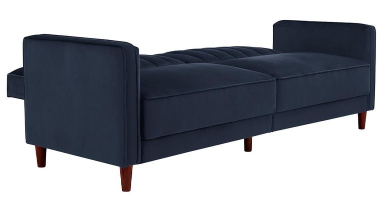 Pinto Tufted Transitional Futon Velvet Fabric 2 Seater Sofa Bed - 2164659UK
