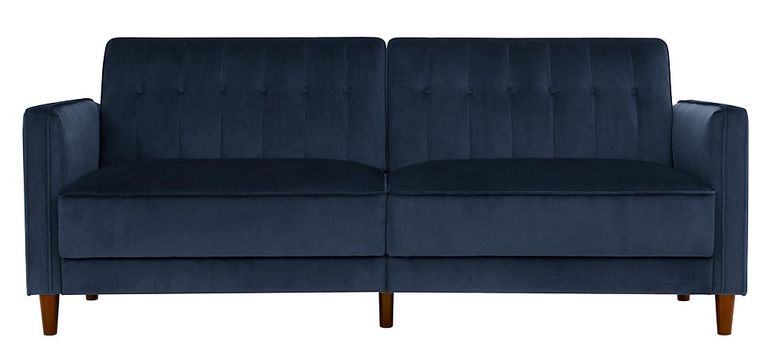 Pinto Tufted Transitional Futon Velvet Fabric 2 Seater Sofa Bed - 2164659UK