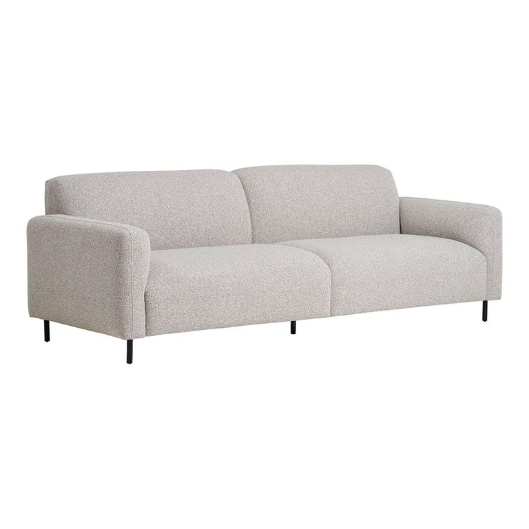 Salvador 3 Seater Sofa - Light Grey Boucle Fabric