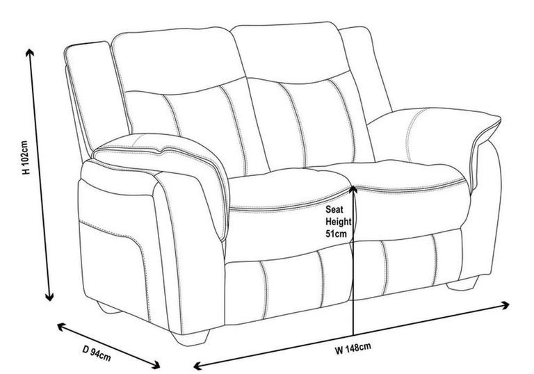 Seville Brown Fabric 2 Seater Sofa