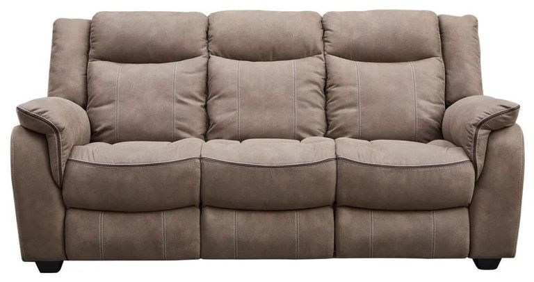 Seville Brown Fabric 3 Seater Sofa