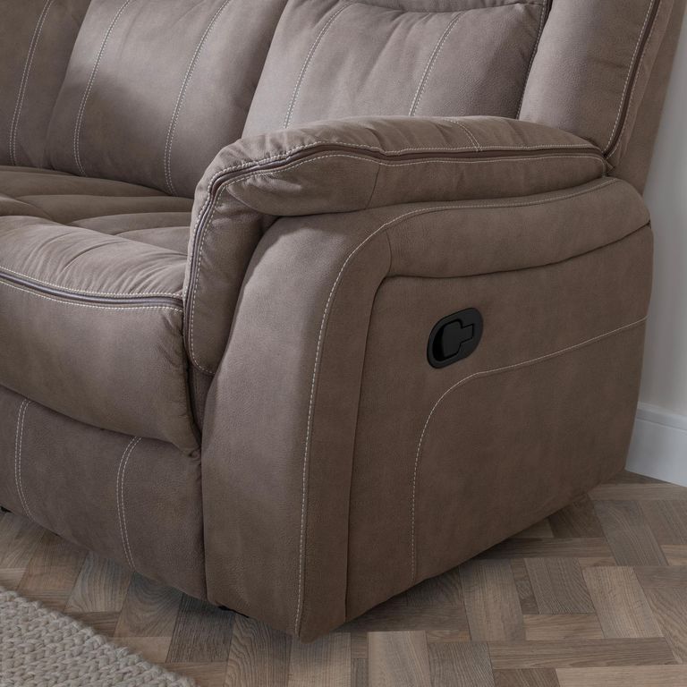 Seville Brown Fabric Recliner Corner Sofa