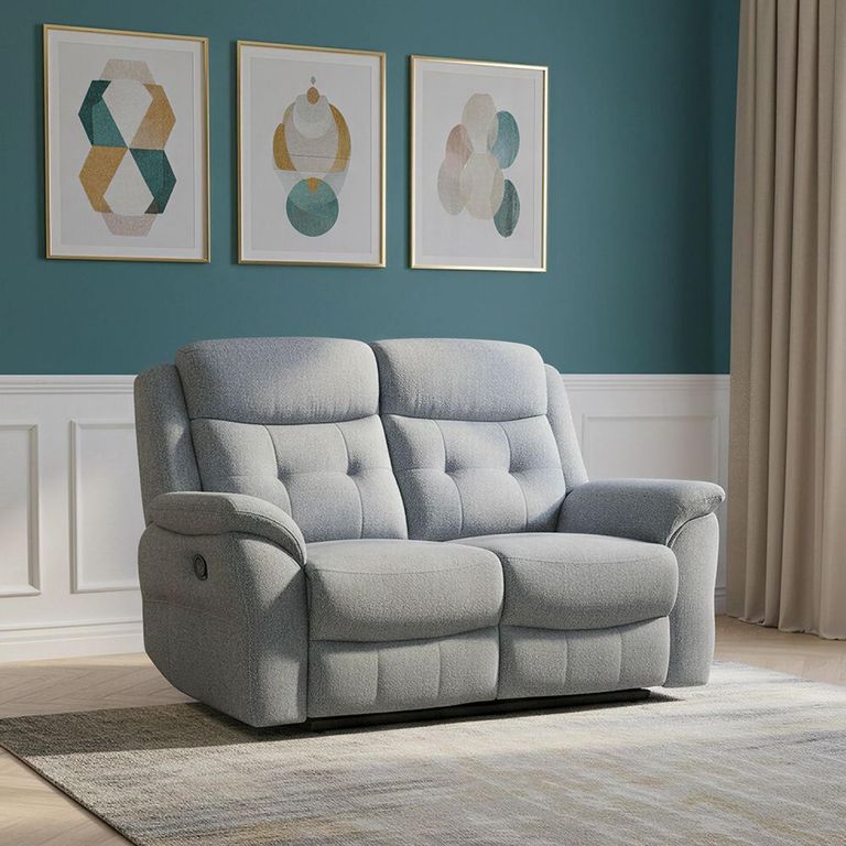 Shelby Grey Fabric 2 Seater Recliner Sofa