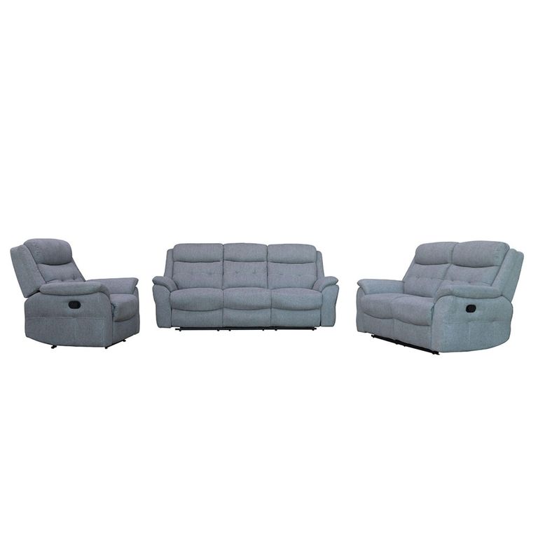 Shelby Grey Fabric 3+2+1 Seater Recliner Sofa Set