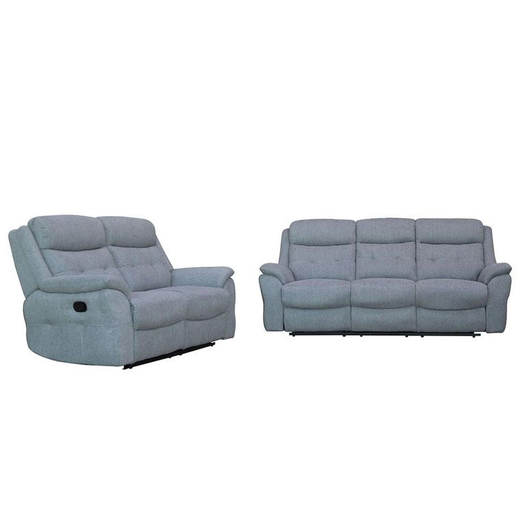 Shelby Grey Fabric 3+2 Seater Recliner Sofa Set