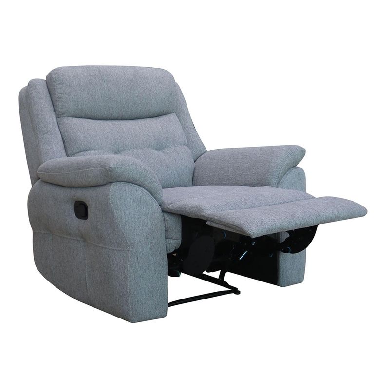 Shelby Grey Fabric Recliner Armchair