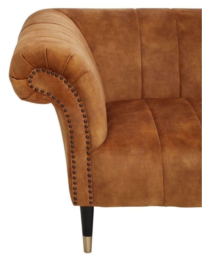 Siena Sofa - 2 Seater - Chesterfield - Brown Velvet Fabric