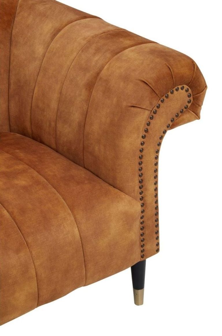 Siena Sofa - 2 Seater - Chesterfield - Brown Velvet Fabric