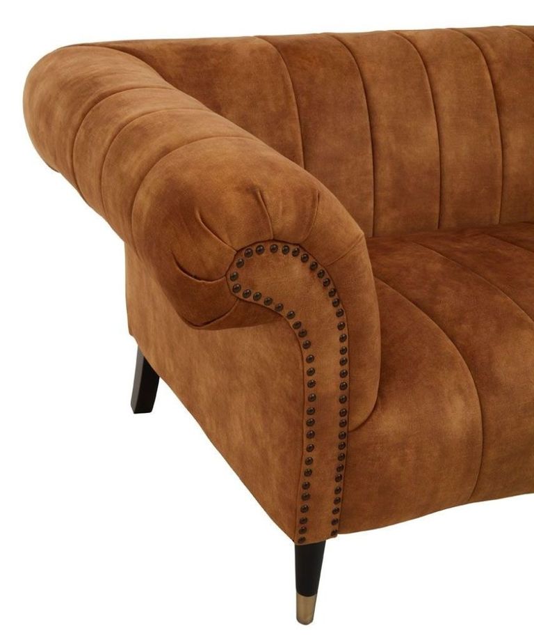Siena Sofa - 3 Seater - Chesterfield - Brown Velvet Fabric