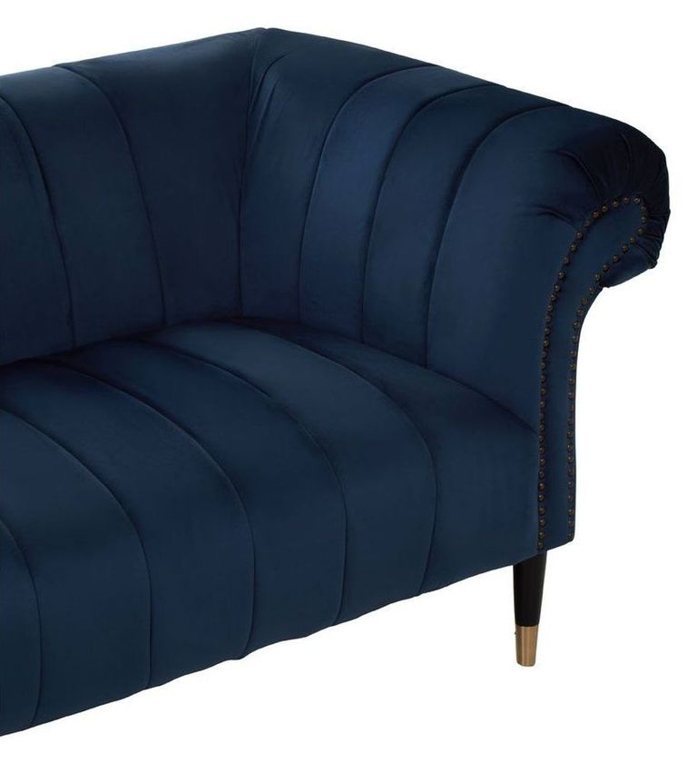 Siena Sofa - 3 Seater - Chesterfield - Midnight Blue Velvet Fabric