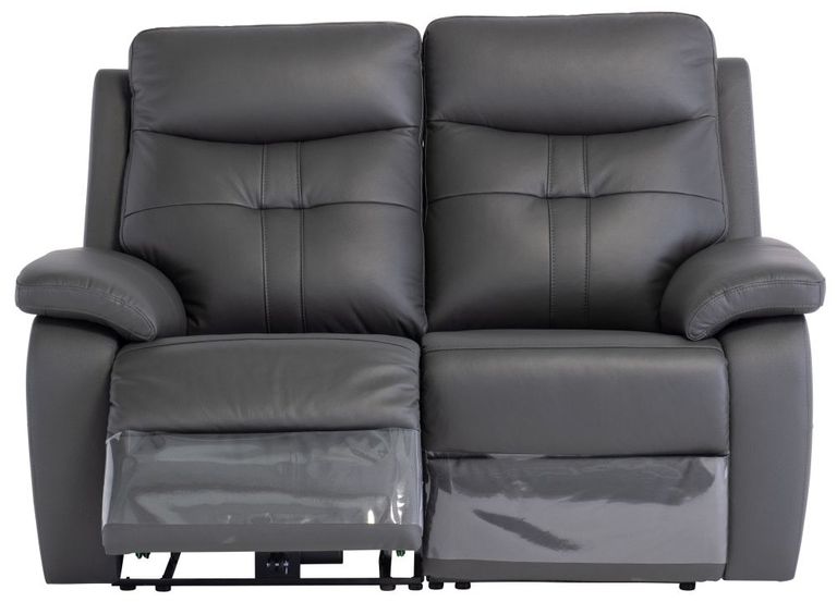 Sophia Charcoal Leather 2 Seater Electric Recliner Sofa