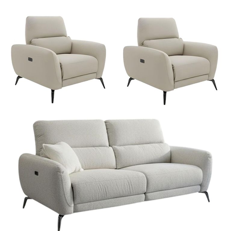 Sorrento Electric Recliner Sofa Set - Beige Fabric - 3+1+1 Seater