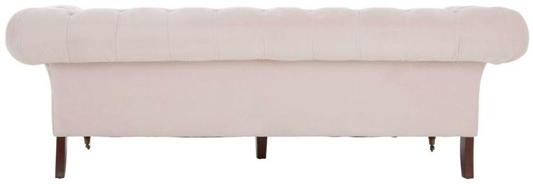 Suri Sofa - 3 Seater - Chesterfield - Pink Velvet Fabric - Studded