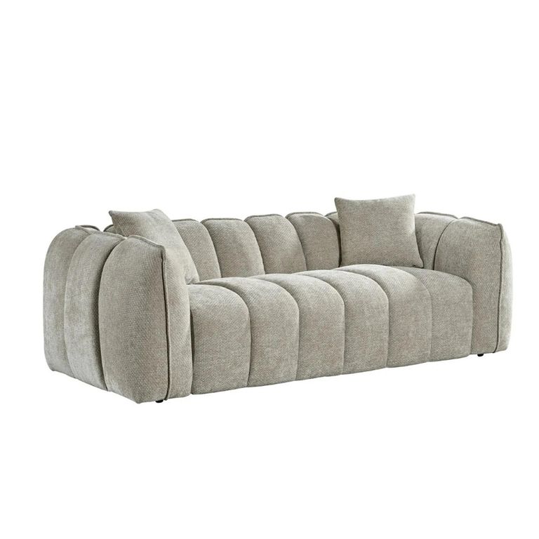 Venice Sofa Set - Beige Fabric - 3+1+1 Seater