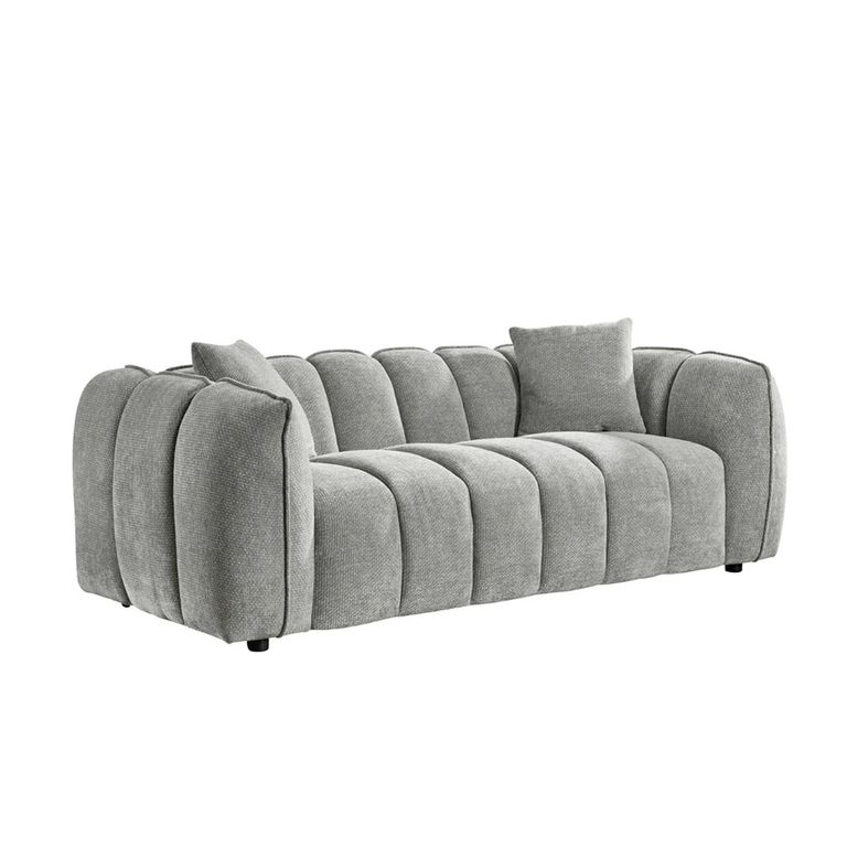 Venice Sofa Set - Grey Fabric - 3+2 Seater