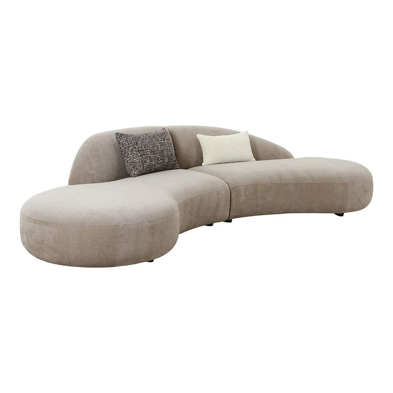 Venice 4 Seater Curved Sofa - Natural Fabric