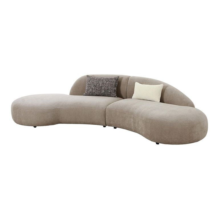 Venice 4 Seater Curved Sofa - Natural Fabric