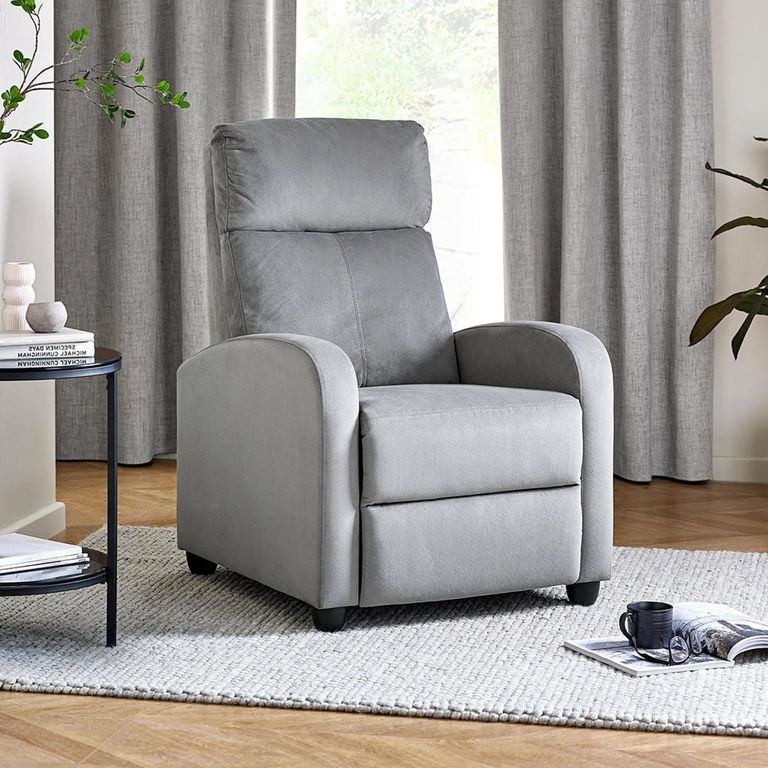 Vivo Recliner Armchair - Grey Chenille Fabric